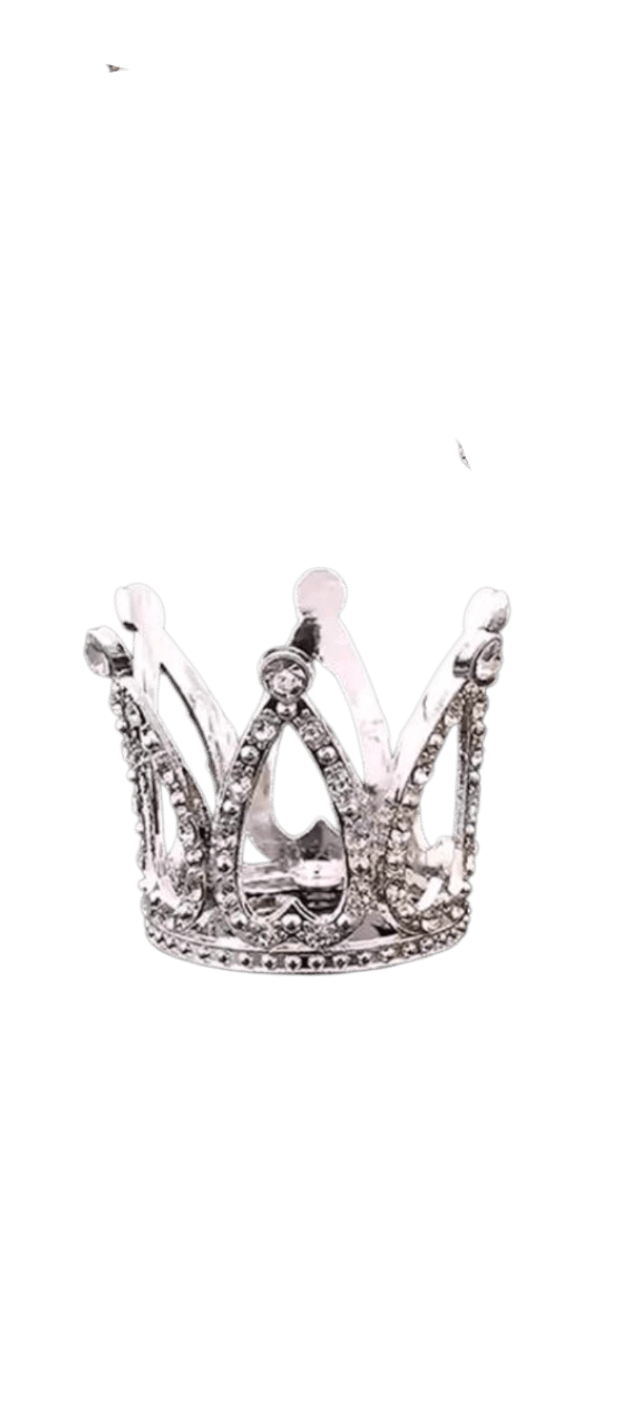 Petite couronne couleur argent et strass 