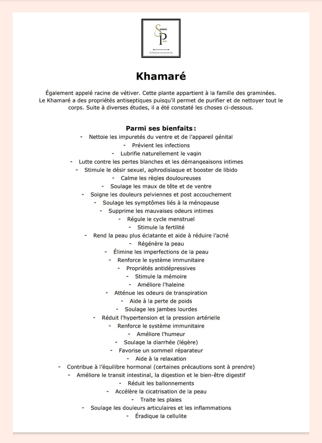 5 racines de vétiver - khamaré 