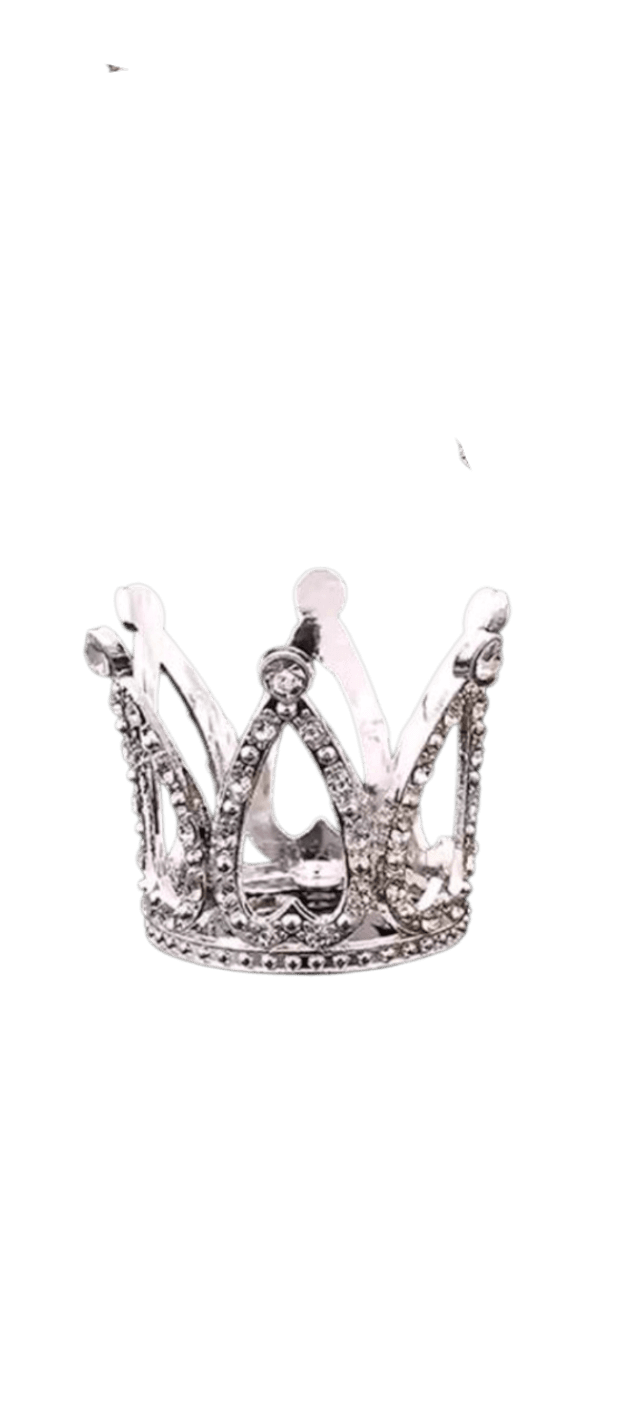 Petite couronne couleur argent et strass 